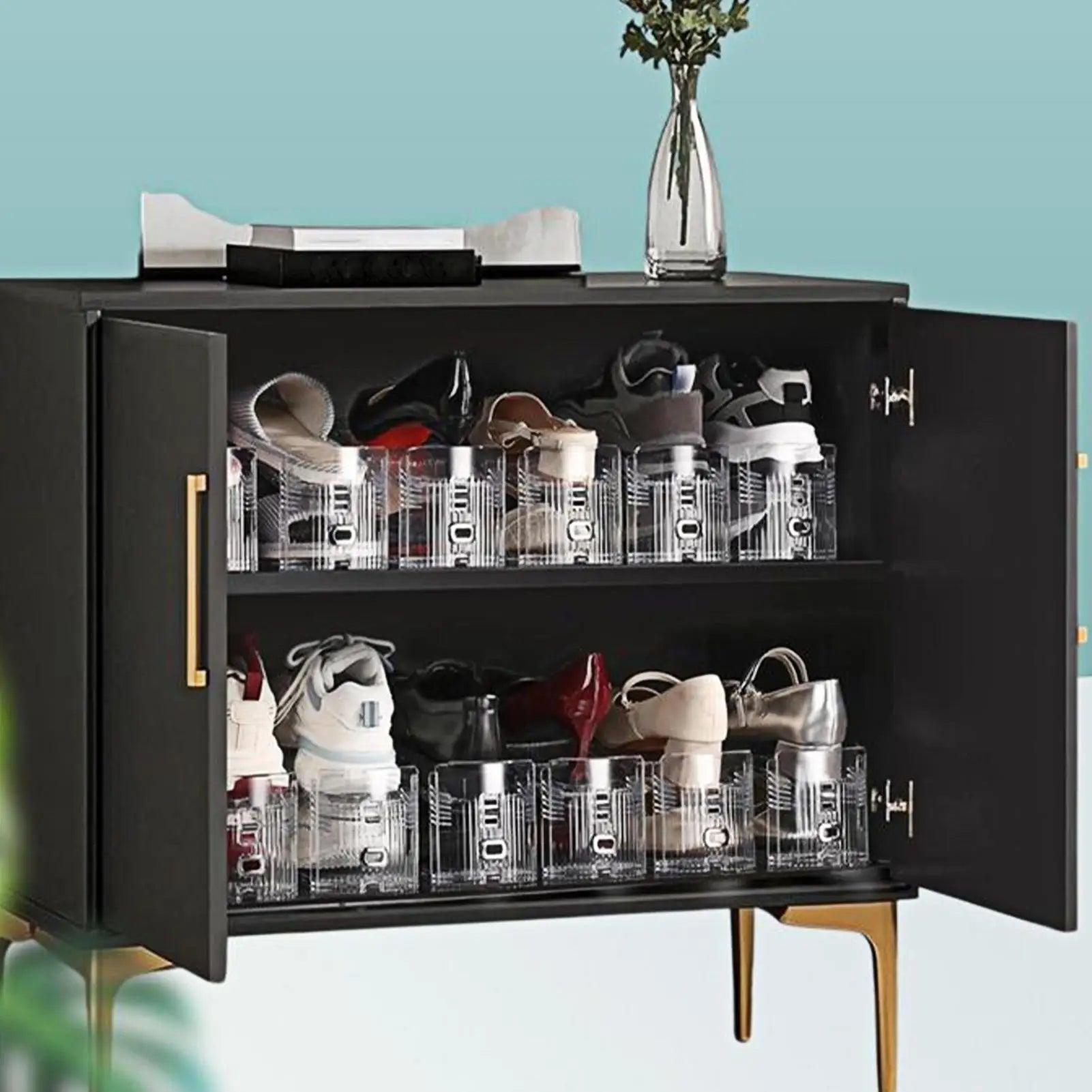 Shoe Stacker Organizer Risers Closet Shelf Non-slip Stackable