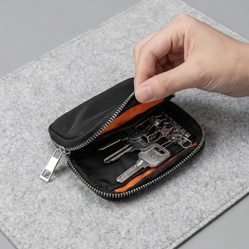 Fashion Key Holder Organizer Pouch Large Capacity Zipper Car Key Wallet Multi-functional Buckle Housekeeper Key Case Home Use Zpaxo