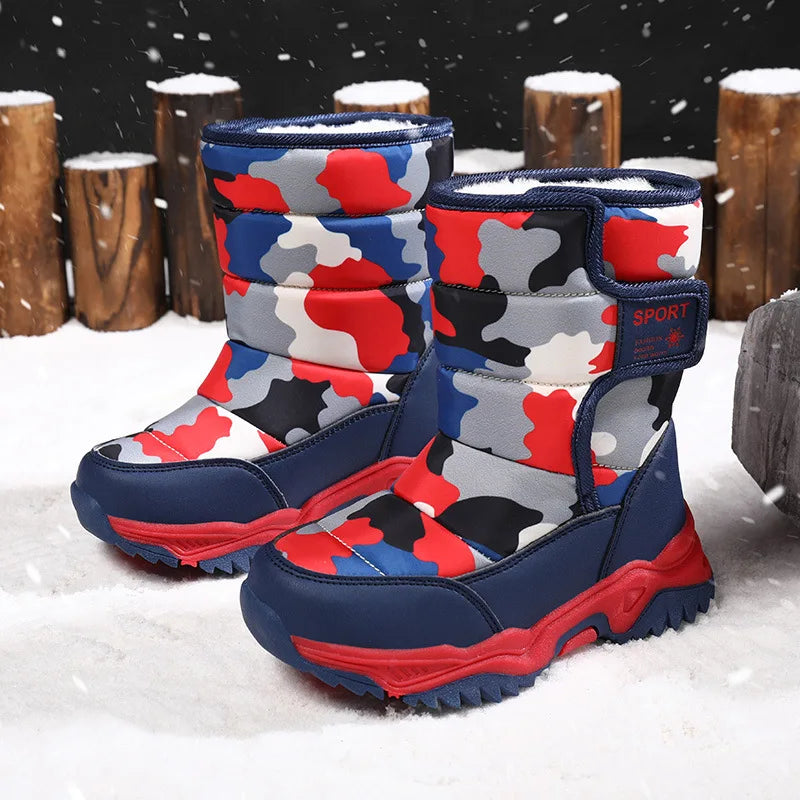 2023 Winter Children Shoes Plush Waterproof Fabric Non-slip Girl Zpaxo