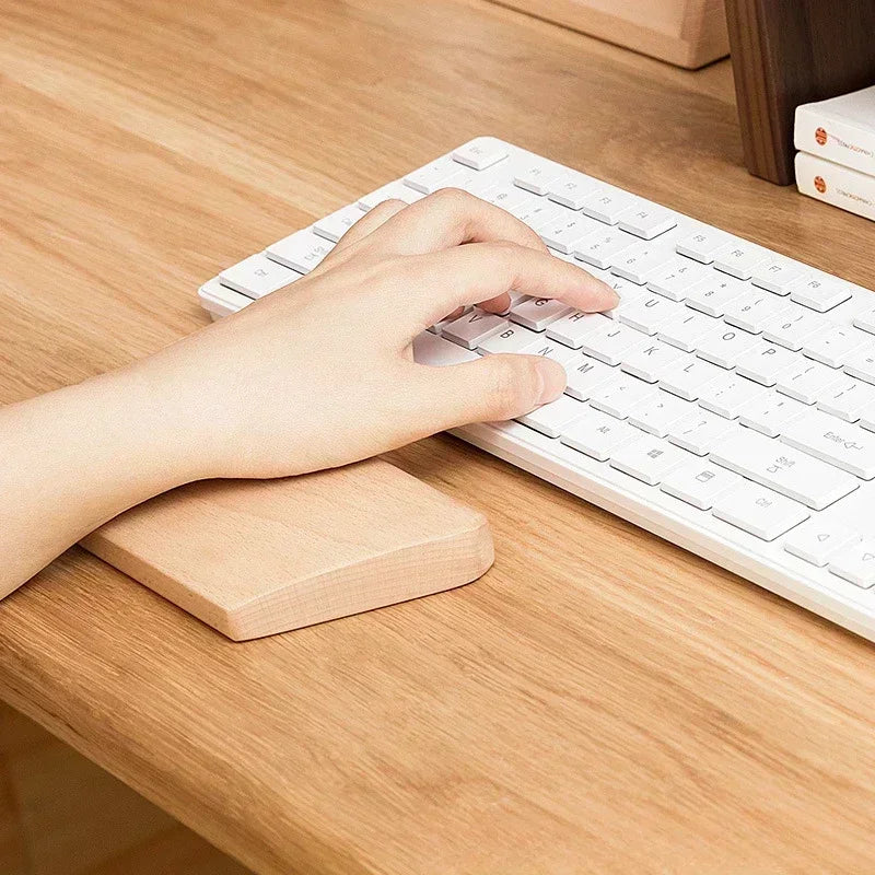 Wooden Keyboard Wrist Rest Walnut Mouse Pad Solid Support Anti-slip Zpaxo