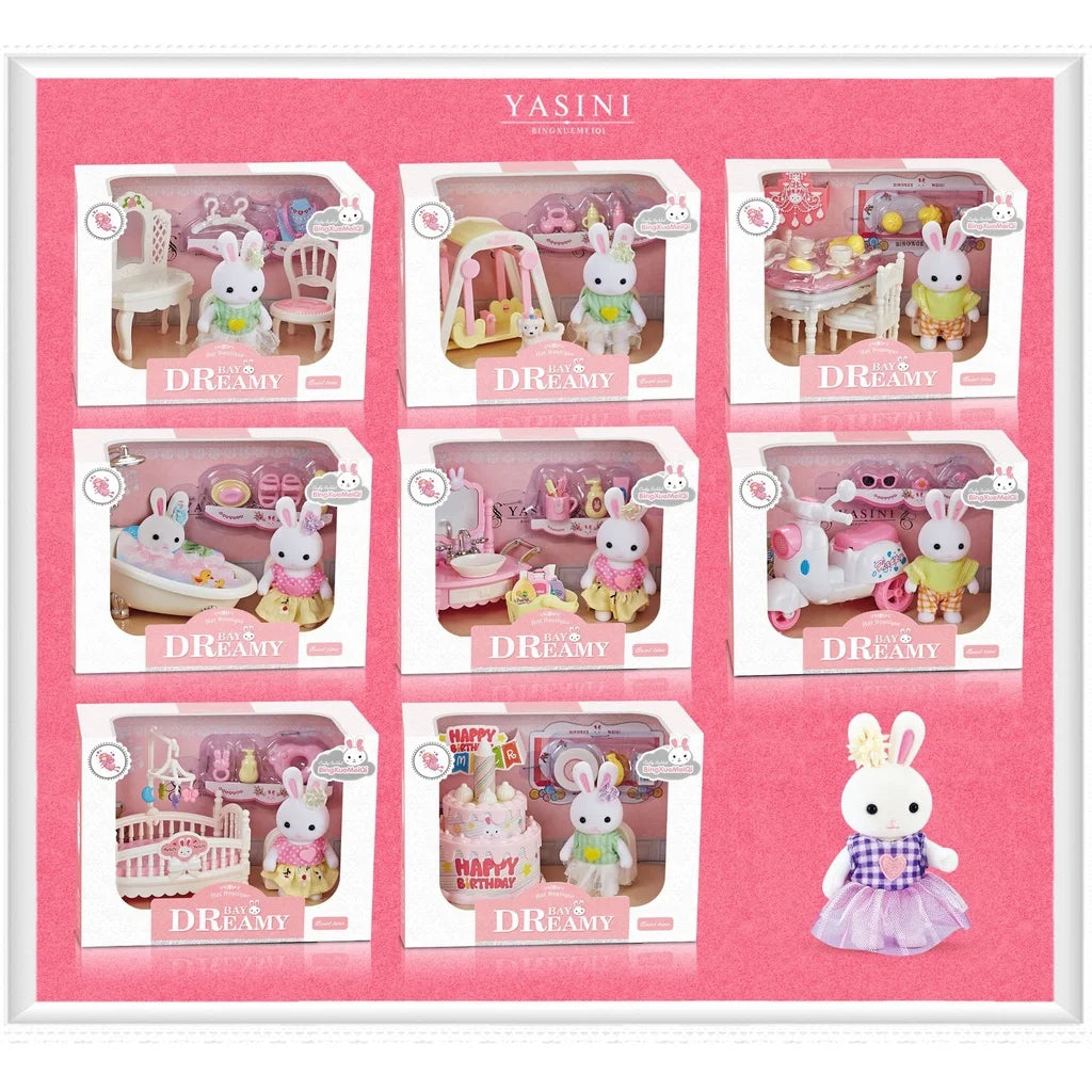 Little Rabbit Dresser Lovely Scene Play Toys Simulation Modelling