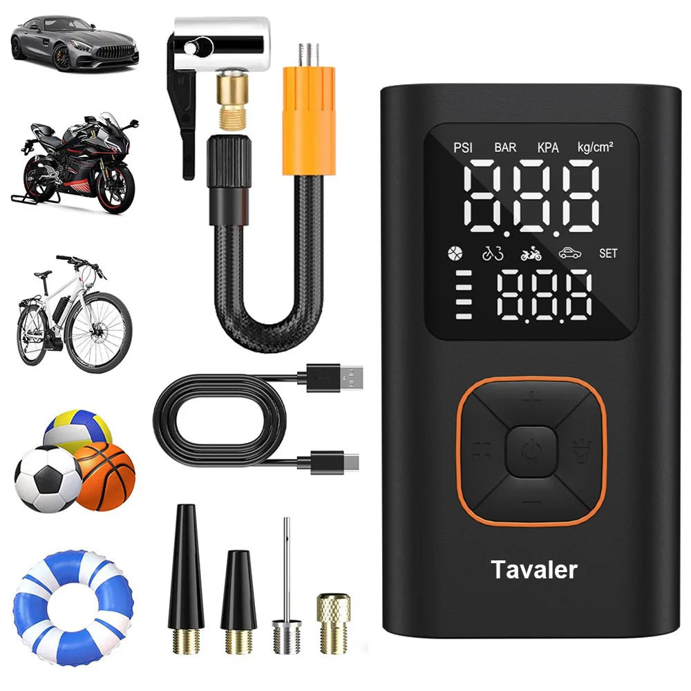 New 150PSI Portable Air Injector Bicycle Tire Inflator Bike Motorcycle Electric Air Pump Car Compressor Ball Bicycle Accessories Zpaxo