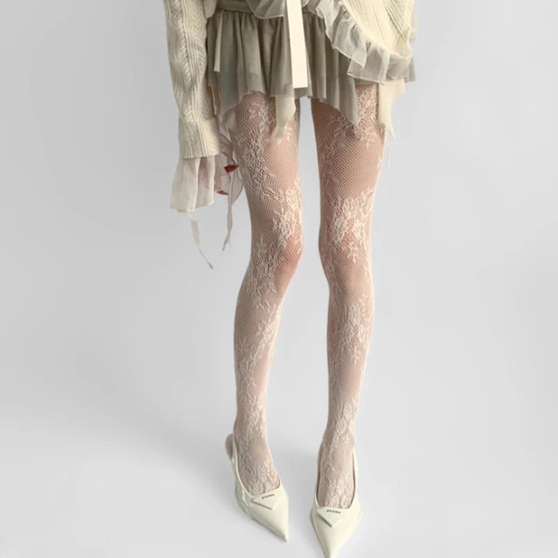 Tights Women Hollow Out Sexy Lace Floral Thigh Stockings Pantyhose