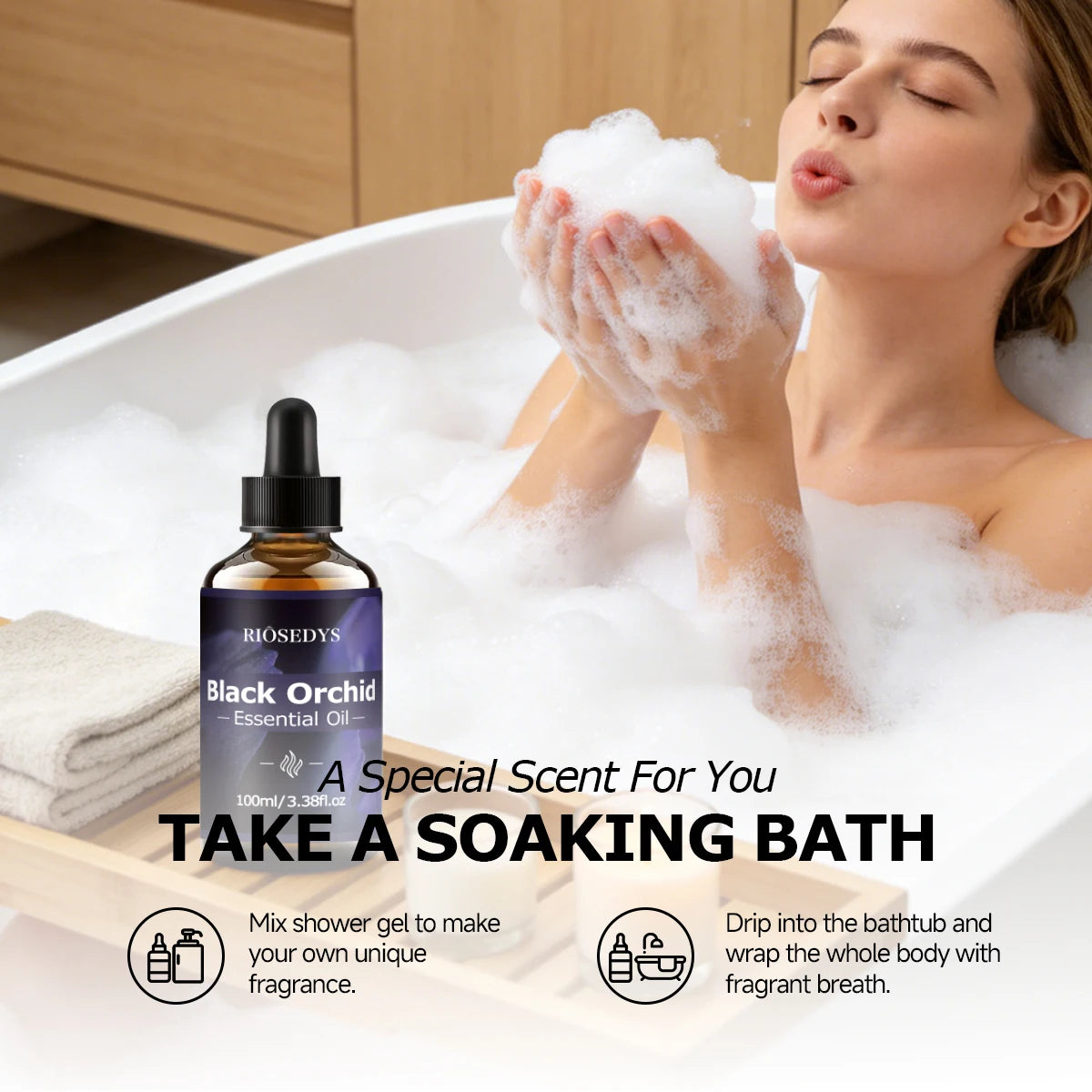 Black Orchid ESSENTIAL OIL Moisturizing Nourishing Massage Suitable Zpaxo