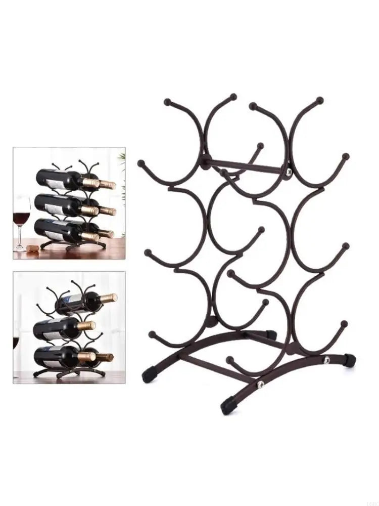 Contemporary Wine Display Shelf Metal Bottle Countertops Rack