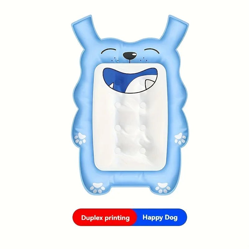 Summer Cooling Pet Nest Gel Ice Dog Cat Universal Clean Mat Zpaxo Square - Blue White