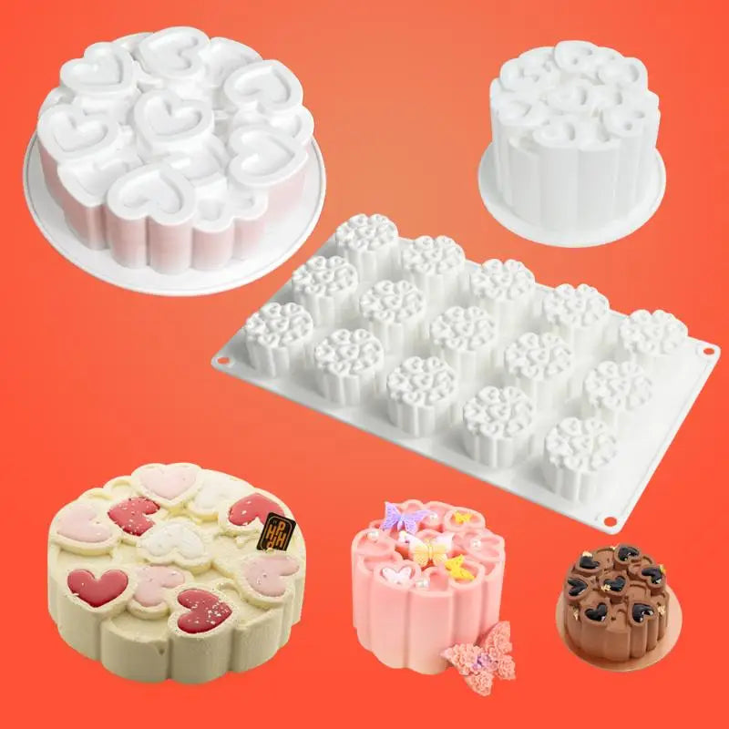 Heart-Shaped Silicone Rose Cake Mold – Mousse & Chocolate