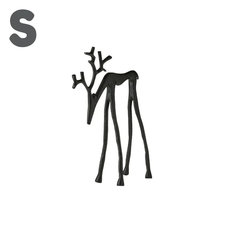 1 Classic Elegant Black Deer Statue Letters Christmas Tree Topper