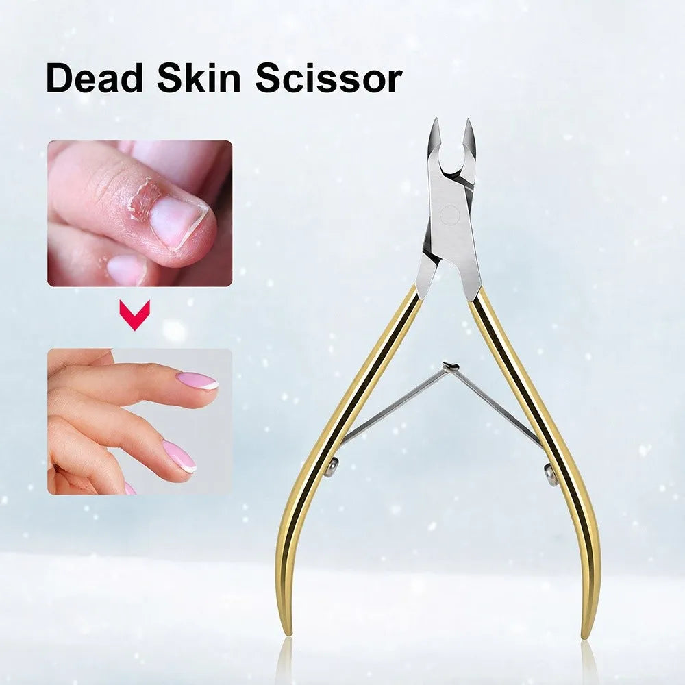 Nail Cutter Stainless Steel Toe Nail Clippers Gold Angled Toenail Trimmer Anti-Corrosion Heavy Duty Nail Nipper Nail Care Zpaxo