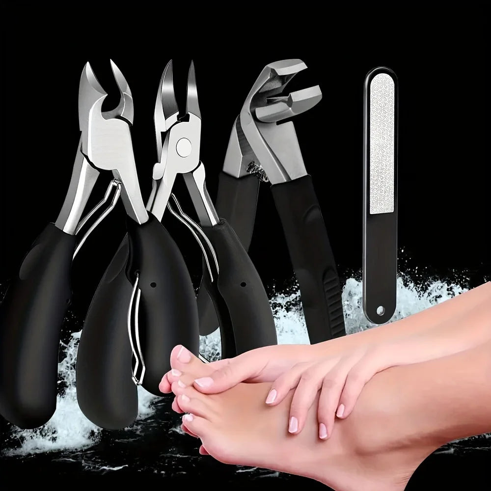 Nail scissors and ingrown toenail pliers combo set - Eagle-tipped pliers for thick big toenails, specialized manicure tool Zpaxo