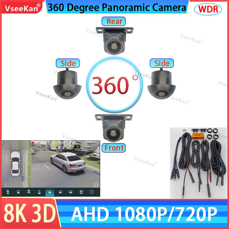 360 Panoramic Camera HD Rear Front Left Right Accessories Car Android