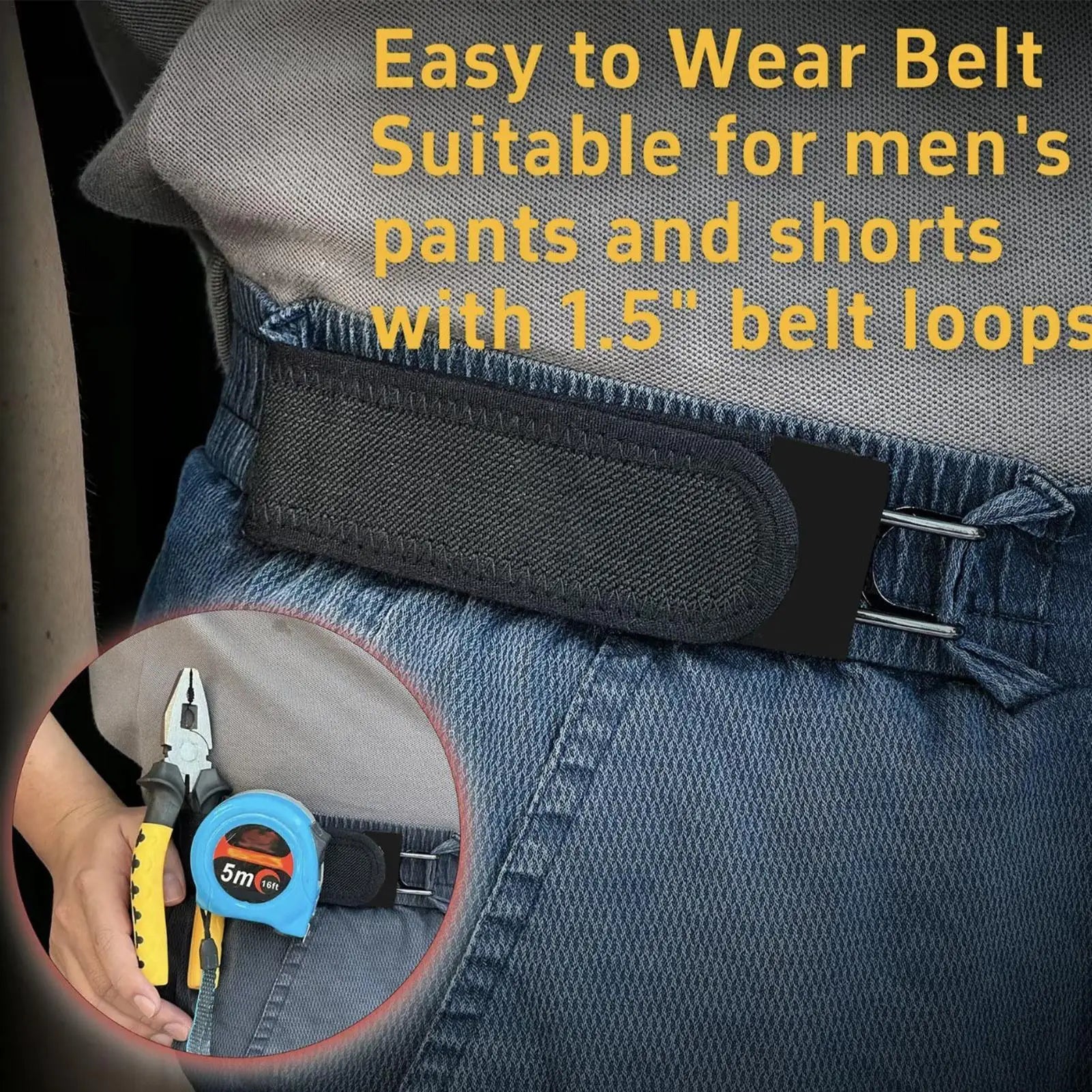 Elastic No-Buckle Belt – Unisex Stretch Belt for Pants & Jeans Elastic Stretch Belt Zpaxo