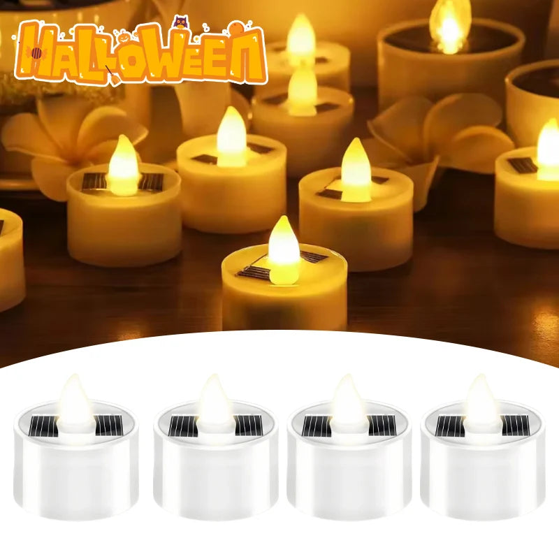 High-quality Reusable Flameless Flickering LED Solar Tealight Candles