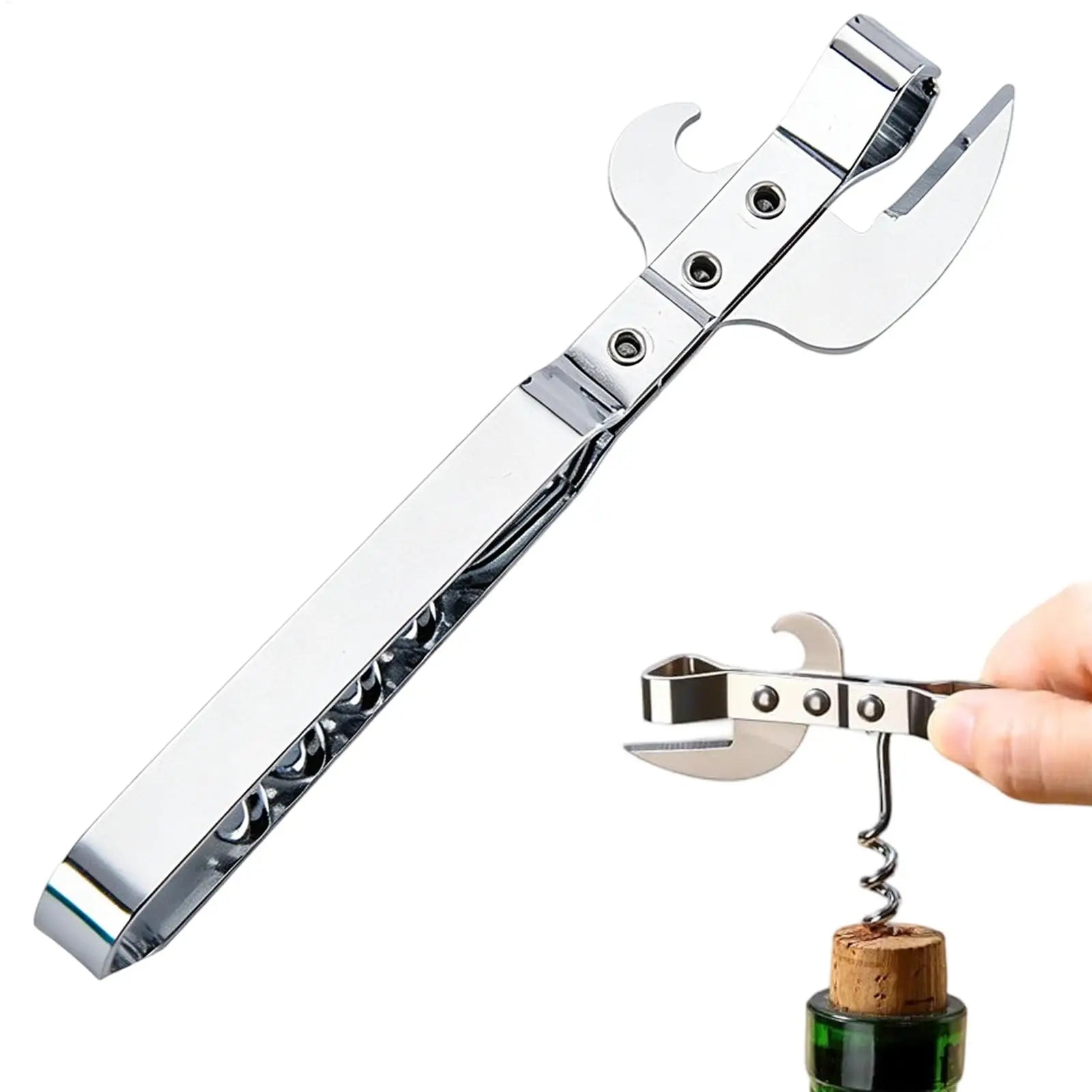 Multifunctional Bottle Opener Stainless Steel Bottle Jar Opener Adjustable Manual Jar Opener Gripper Corkscrew Kitchen tools Zpaxo