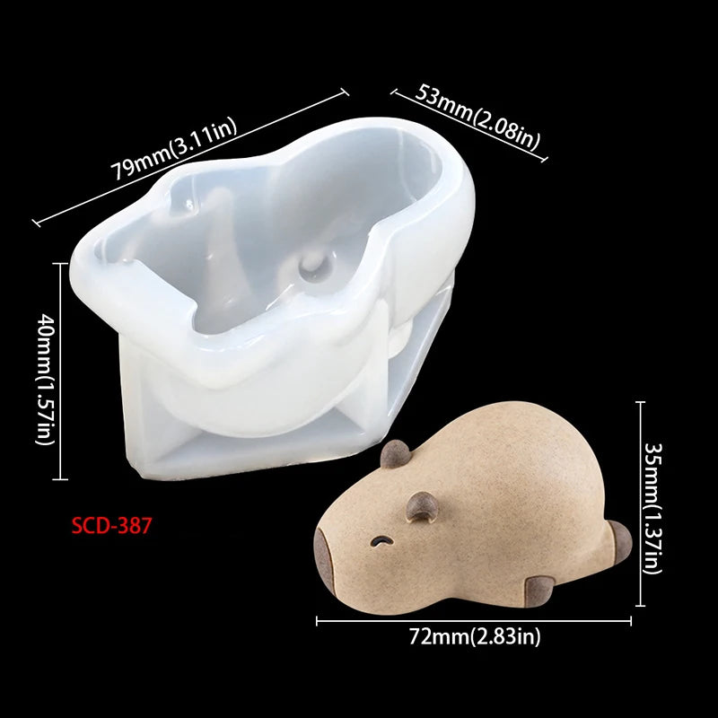 3D Animal Cat Seal Kapibala Silicone Mold DIY Mousse Cake Jelly Zpaxo SCD-387