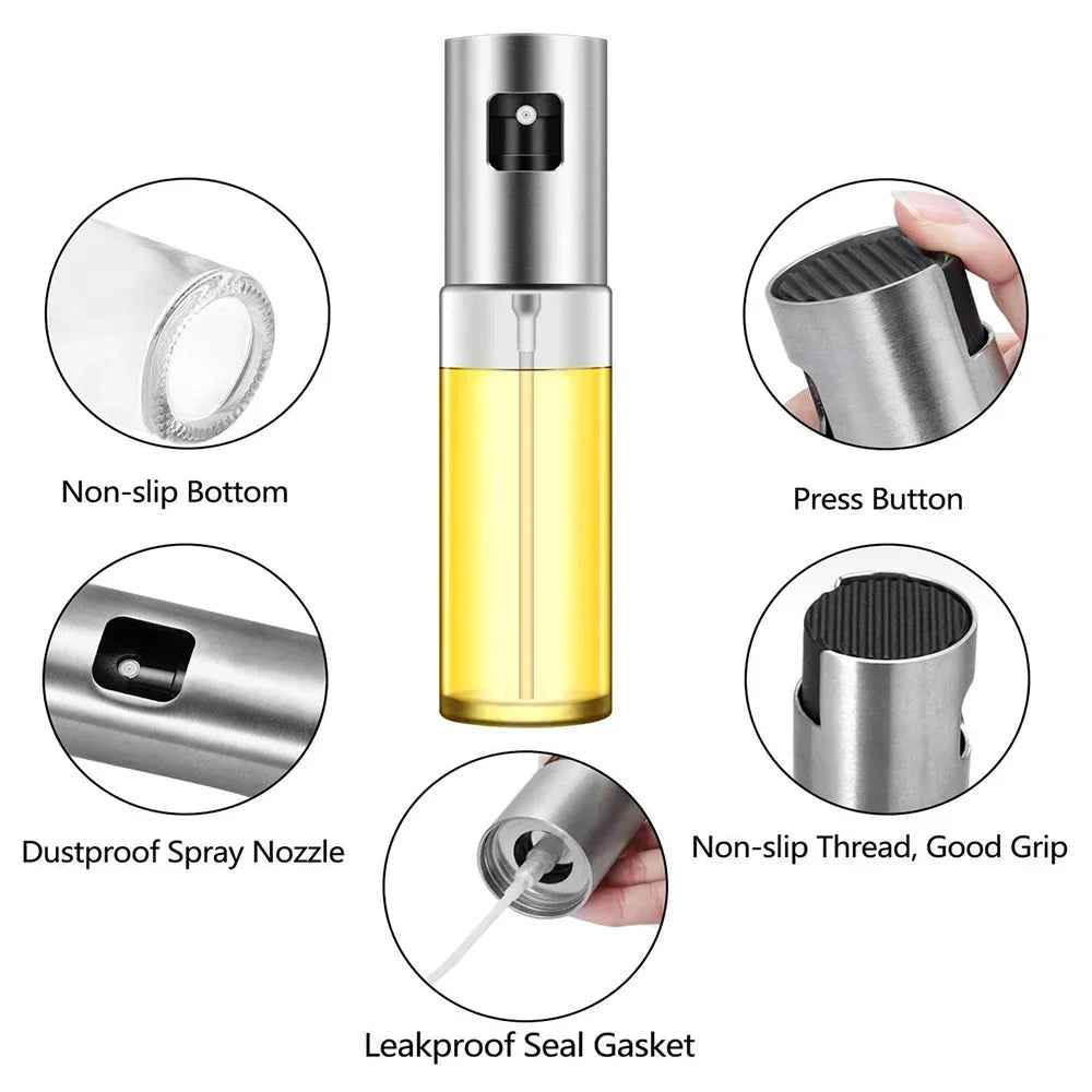 Oil Sprayer Bottle Portable Kitchen Baking Salad BBQ Utensils Glass