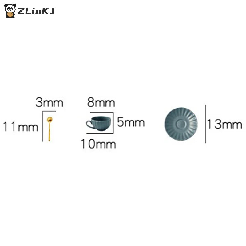▶3pcs/set 1:12 Dollhouse Mini Furniture Model DIY Accessories Coffee Cup Saucer Spoon Zpaxo