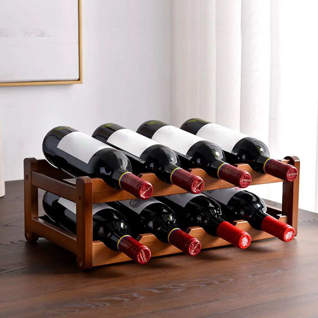 Wine Rack 8-Bottle 2-Tier Countertop Display Organizer Wine Rack Organizer for Friends Adults Men Women Enthusiasts Wedding Zpaxo