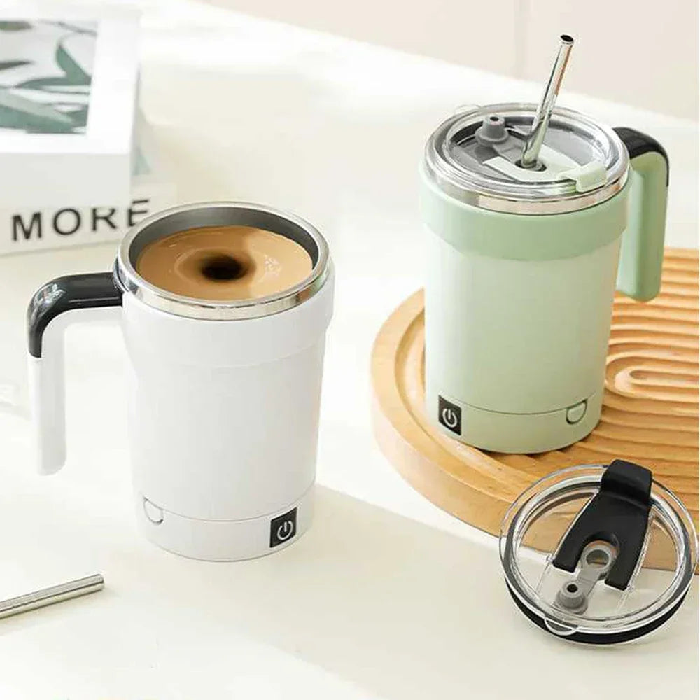 USB Self-Stirring Mug with LCD Temp Display & Warm Coaster Self-Stirring Mug Zpaxo