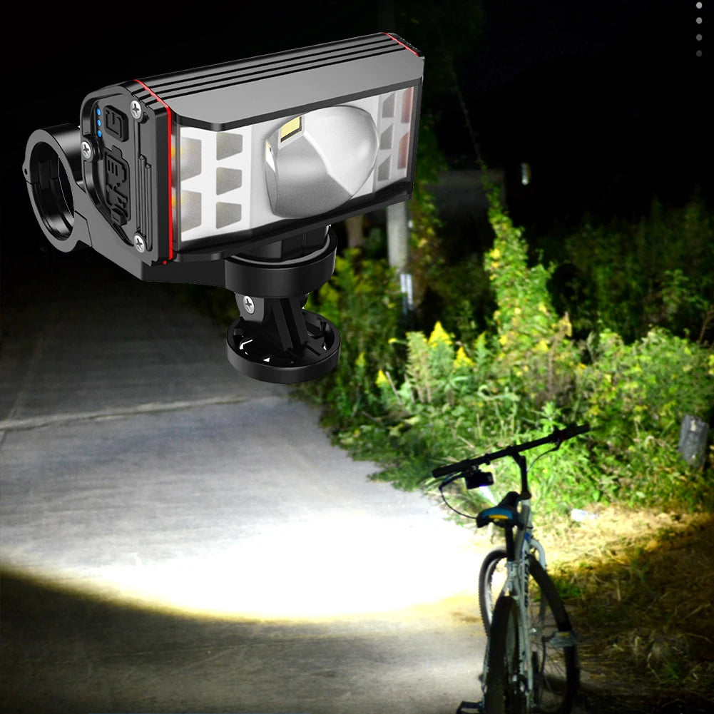 LED Bicycle Front Light USB Rechargeable Headlight 5200mAh 2600mAh