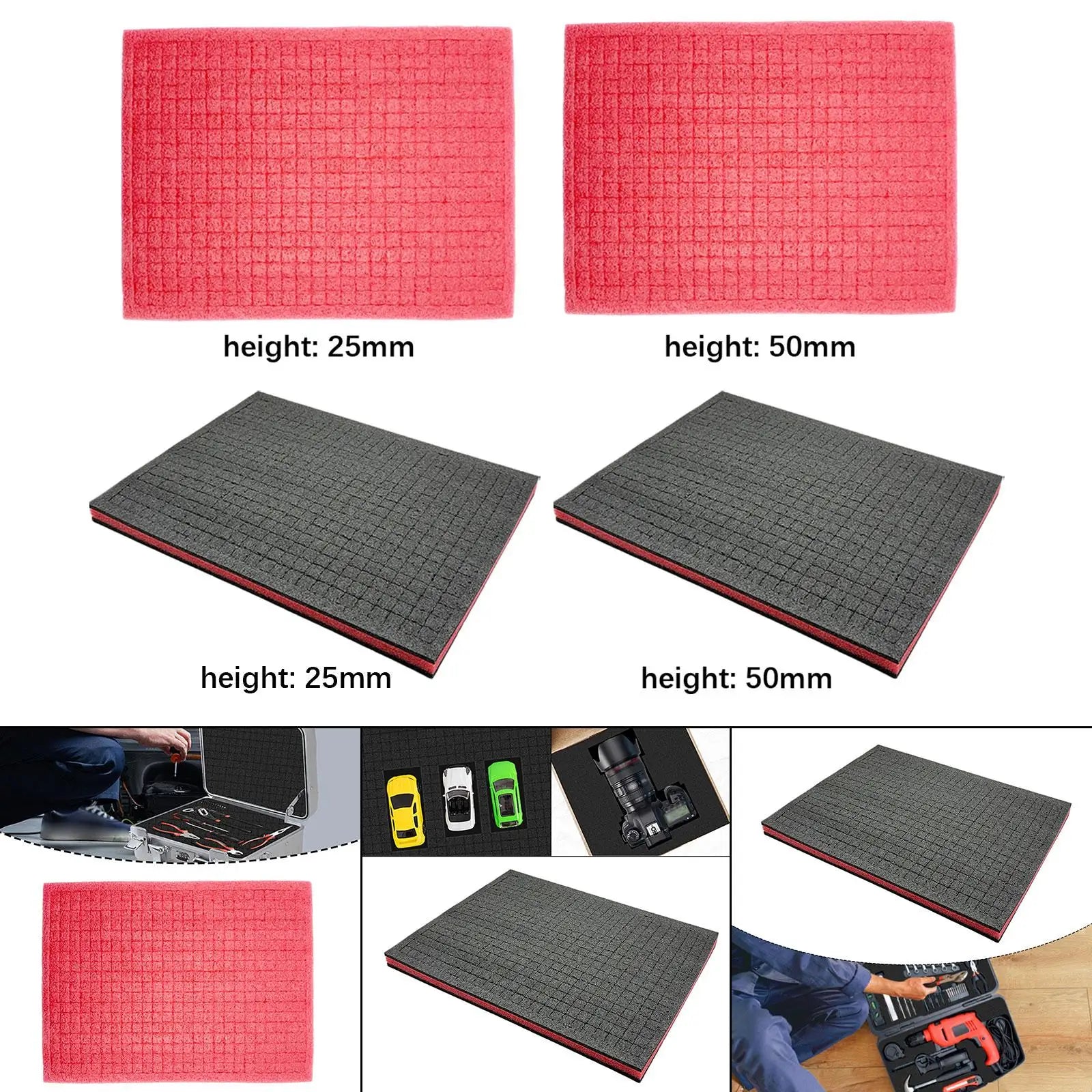 Tool Box Foam Universal 15.75x11.81inch Shadow Insert Cushion Liner Sheet for Jewelry Drawer Transporting Game Boxes Crafts Zpaxo