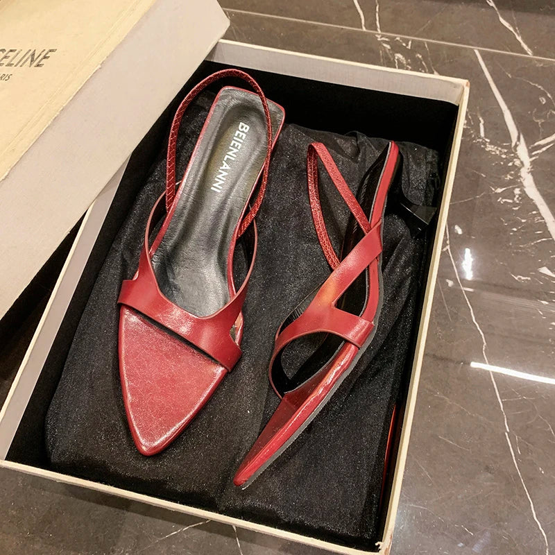 Women's Sexy Open-toed Pointed Sandals 2025 Summer Fashion Shoes Outdoor Dress High-heeled Sandals Luxury New Women's Shoes Zpaxo