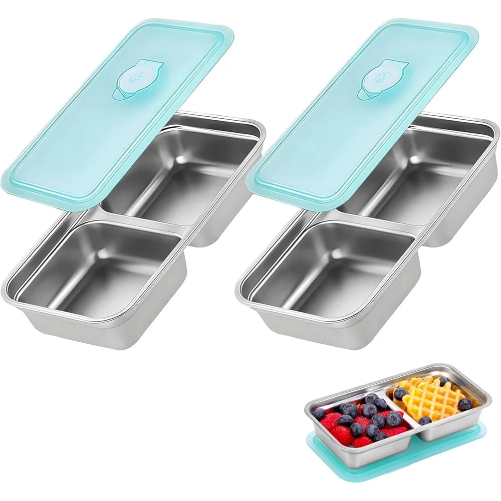 Snack Container Reusable Double-layer Container-stainless Steel Zpaxo