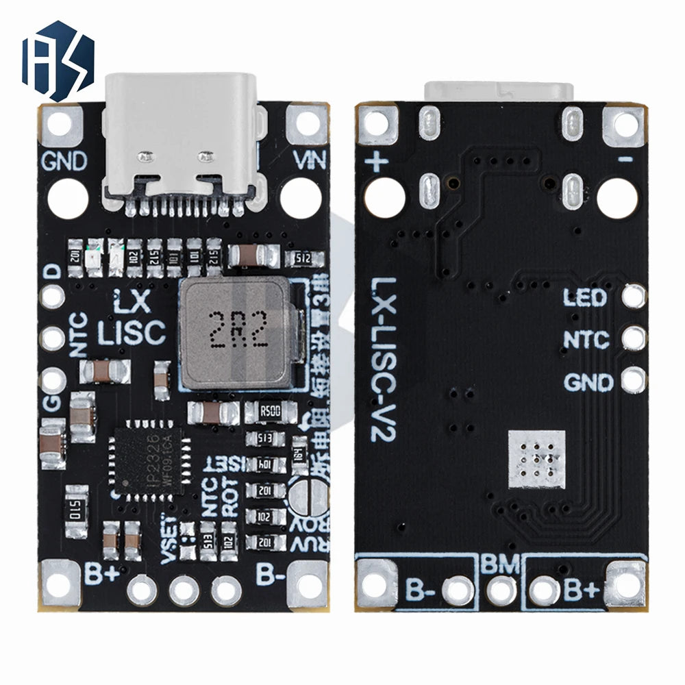 Type-c USB 2-3S BMS 15W 8 4V 12 6V 1 5A Lithium Battery Charging Zpaxo