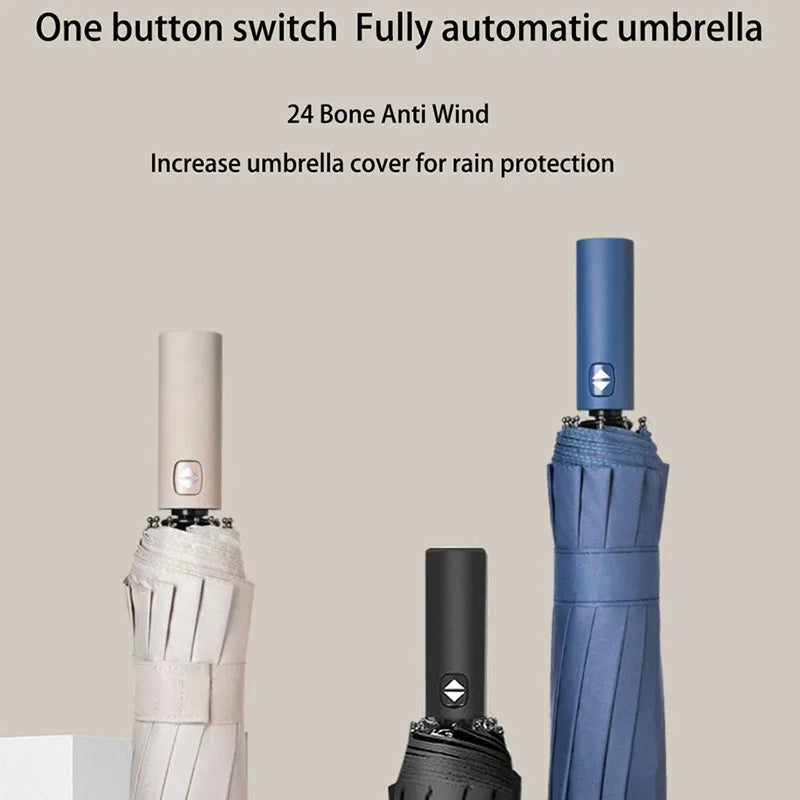 Reinforced 24-Bone Umbrella, Men's Business Strong And Durable Wind-resistant Umbrella, Anti-UV Sunscreen Umbrella Women's Sunny Zpaxo