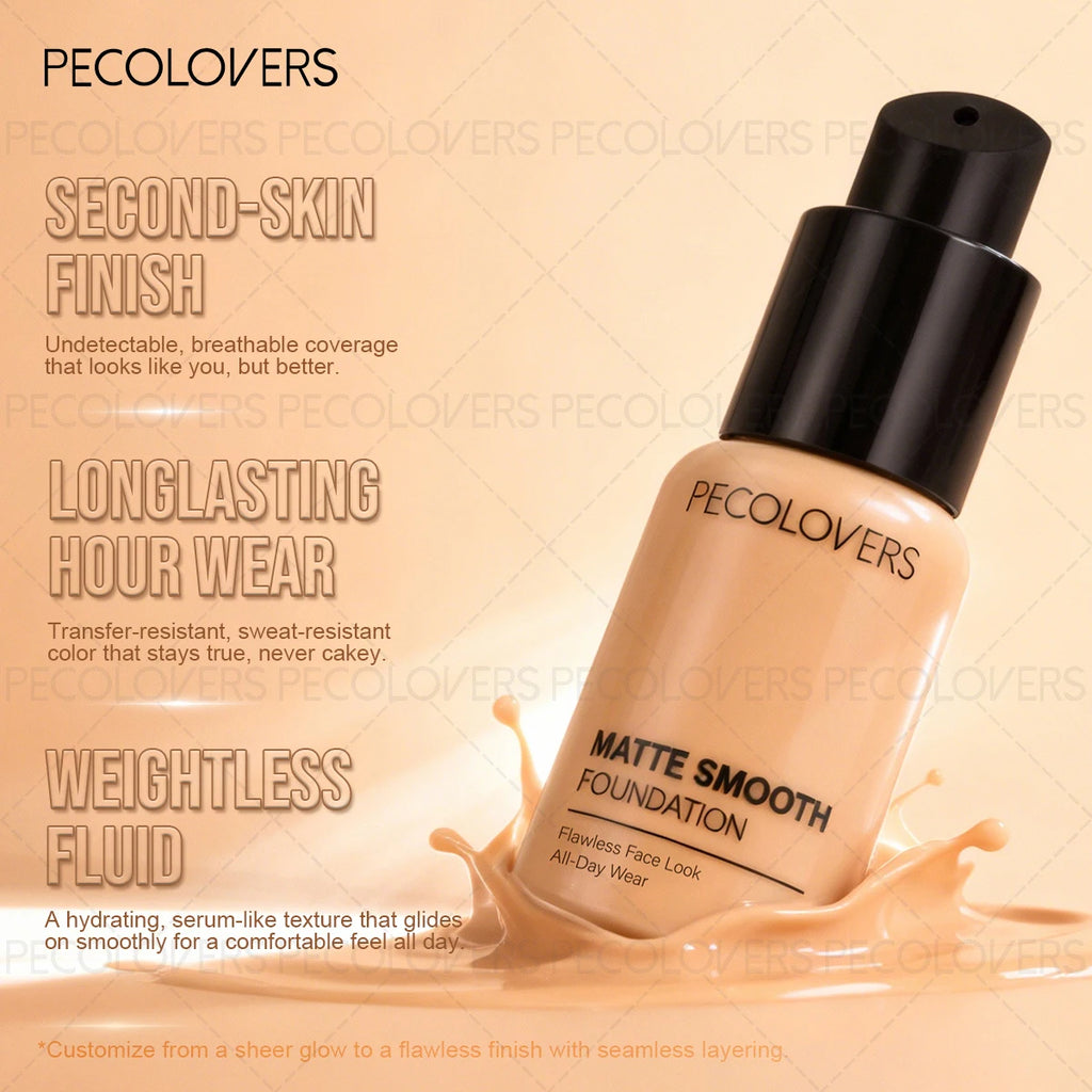 2PCS/Set Waterproof Liquid Foundation and Puff, Hydrating, Moisturizing Liquid Foundation, Long-Lasting , Dark Circle Concealer Zpaxo