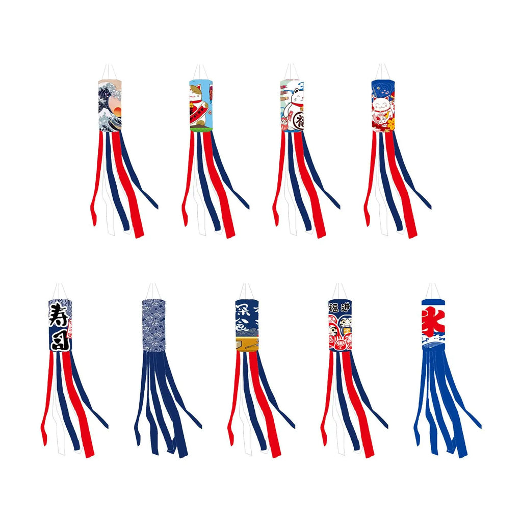 Carp Japanese Wind Pipe Flag Polyester Creative Hanging Decorations for Sushi Bar Restaurant Home Festival Outside Gifts Zpaxo