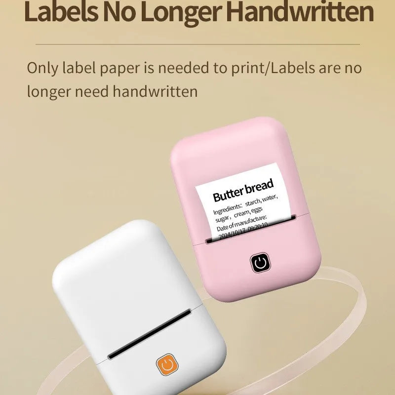Portable Mini Thermal Label Printer HD Bluetooth 203dpi Photo Label Memo Printing For Student Home Office For Mobile Phone Zpaxo