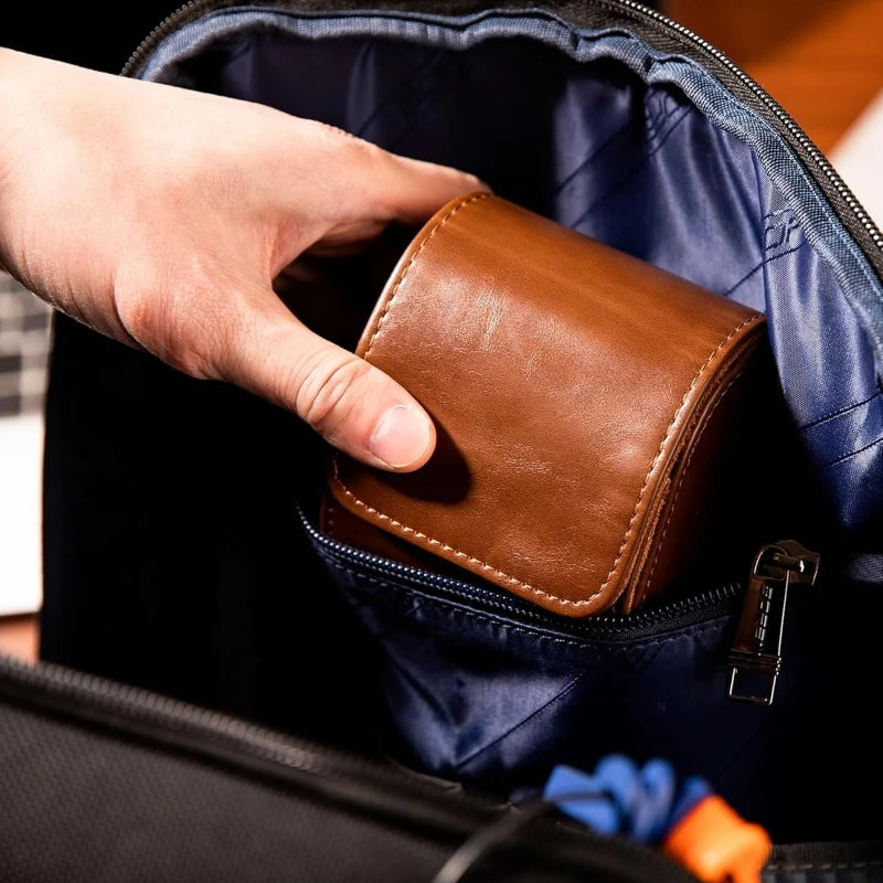 Single Watch Travel Case-classic Leather Case Superb Texture Portable