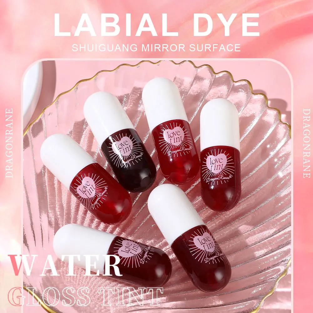 Mirror-Like Lipstick, Water-Dyed Lip Liquid, Lip Gloss, Water-Glossy Mirror Glass Lip Lipstick, Long-Lasting, Non-Stick Cup Lip Gloss, Lightweight and Compact Lip Gloss Zpaxo