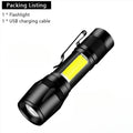 Zoomable Rechargeable LED Flashlight – 1000LM, 3 Modes, Type-C