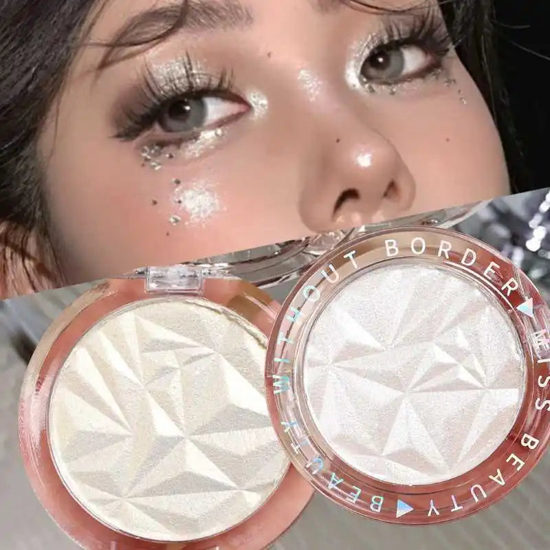 2 Colors Diamond Highlighter Powder Palette Glitter Face Contour Brighten Makeup Shimmer Ultra-concentrated Illuminate Cosmetic Zpaxo
