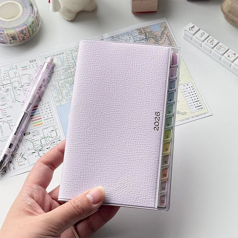 Calendar Notebook Diary 2026 Planner With Rainbow Cortical Schedule Handbook High Value Monthly Weekly Plan Work Notes Zpaxo A2