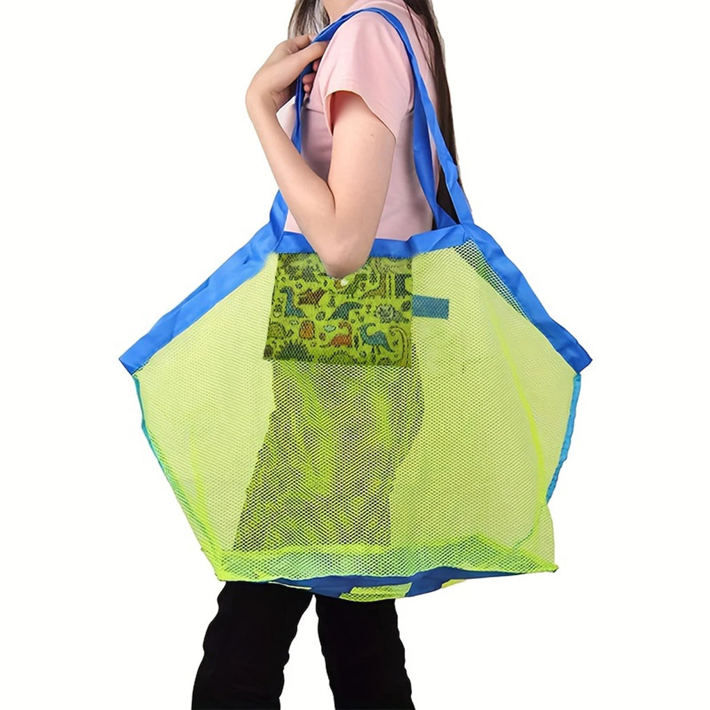 Children Sand Away Protable Mesh Bag Kids Bath Toys Storage Bags Swimming Large Beach Bag for Towels Women Cosmetic Makeup Bag Zpaxo