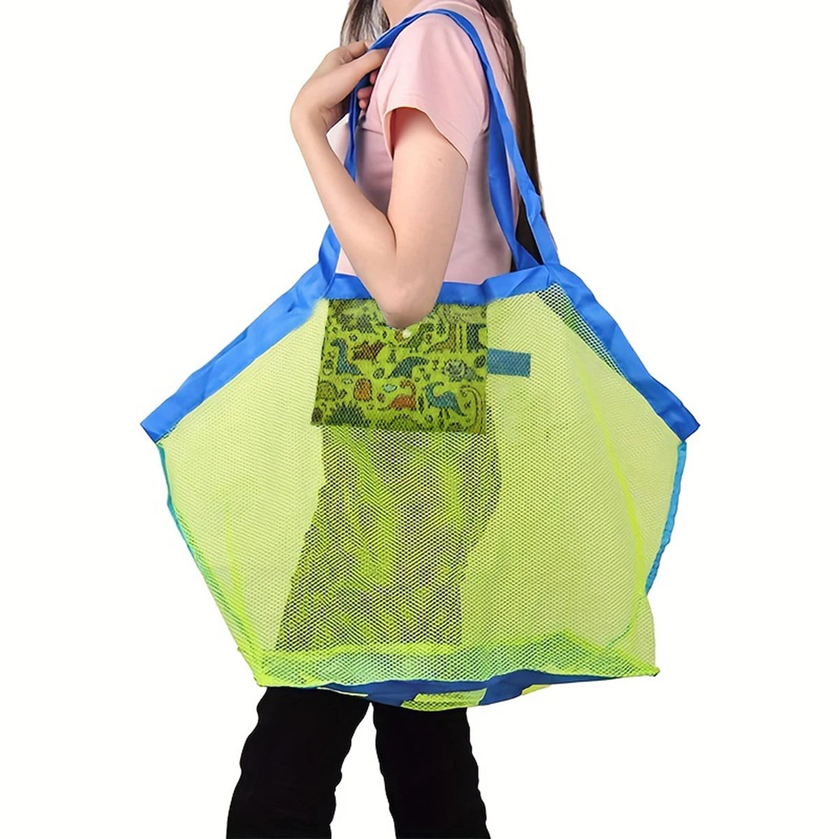 Children Sand Away Protable Mesh Bag Kids Bath Toys Storage Bags Swimming Large Beach Bag for Towels Women Cosmetic Makeup Bag Zpaxo