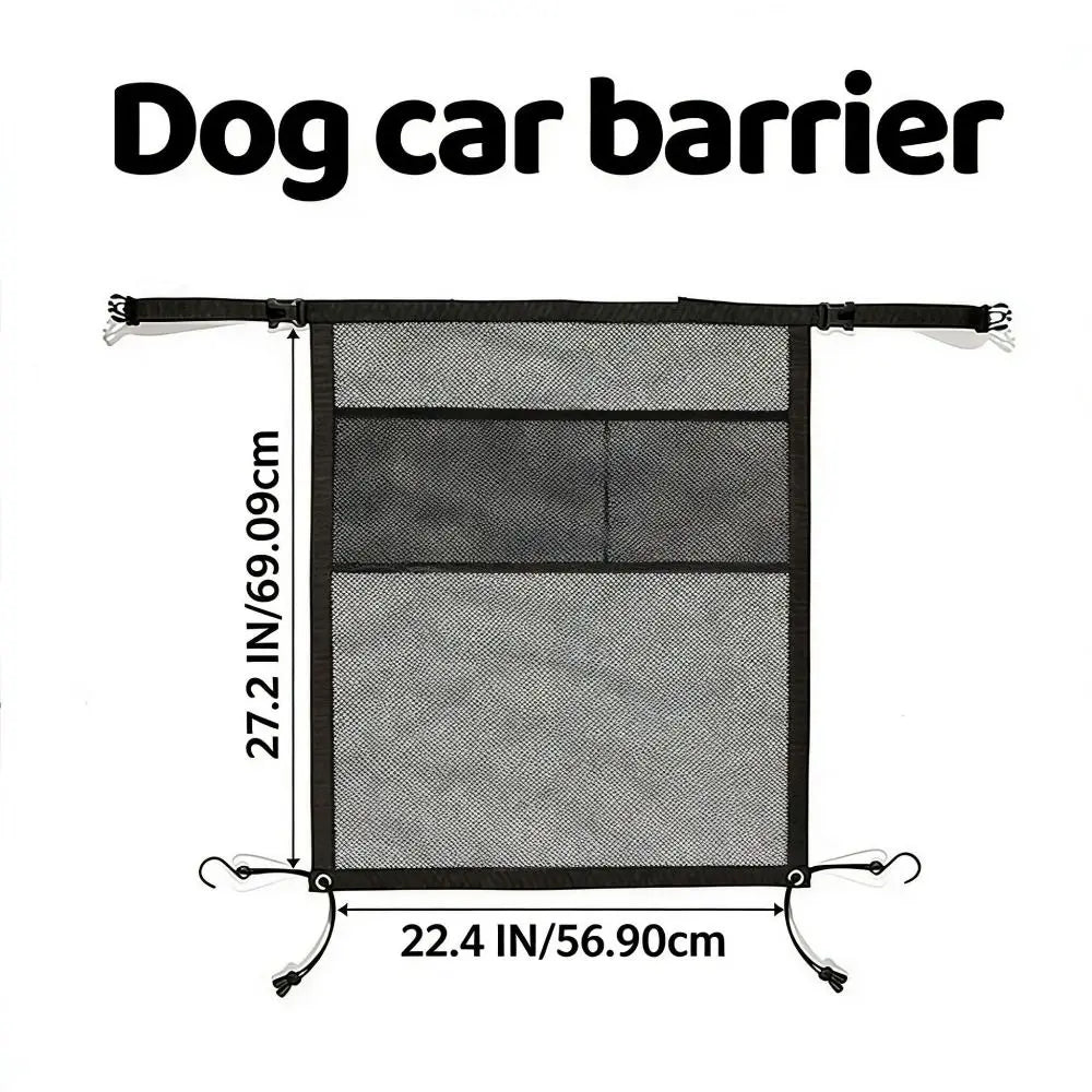 Mesh Material Car Pet Barrier Sturdy Durable Elastic Edge Pet Isolation Net Easy Installation Breathable Car Seat Protective Net Zpaxo