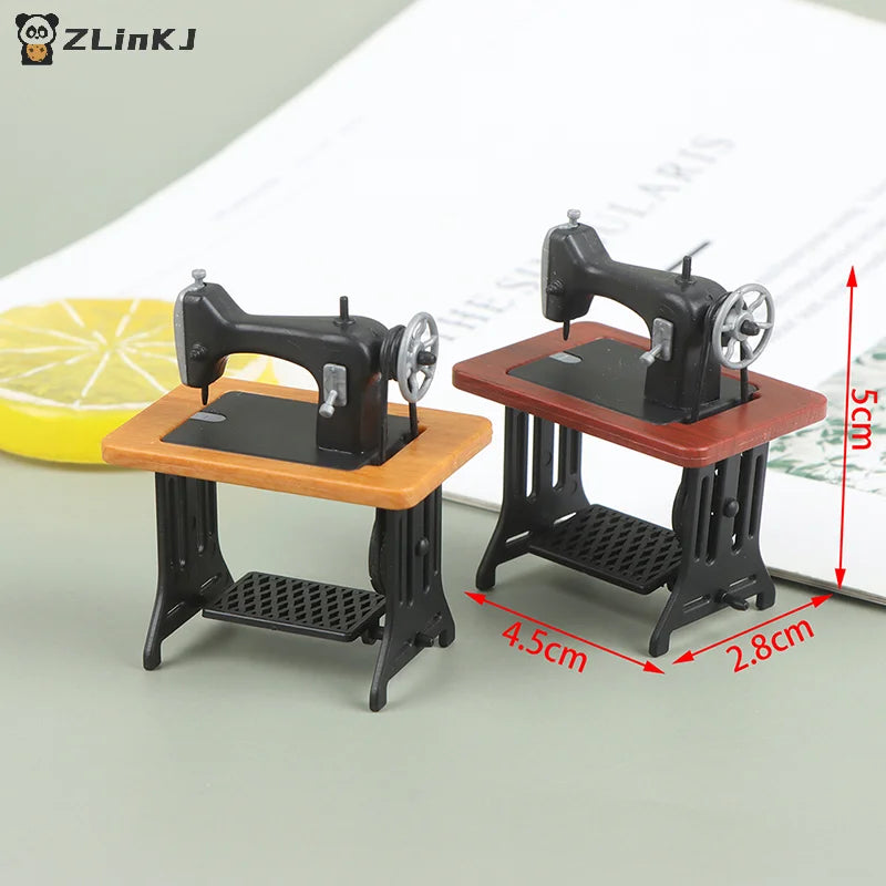 ▶1Pc 1:12 Dollhouse Miniature Sewing Machine Model Doll Furniture Decor Toy Zpaxo