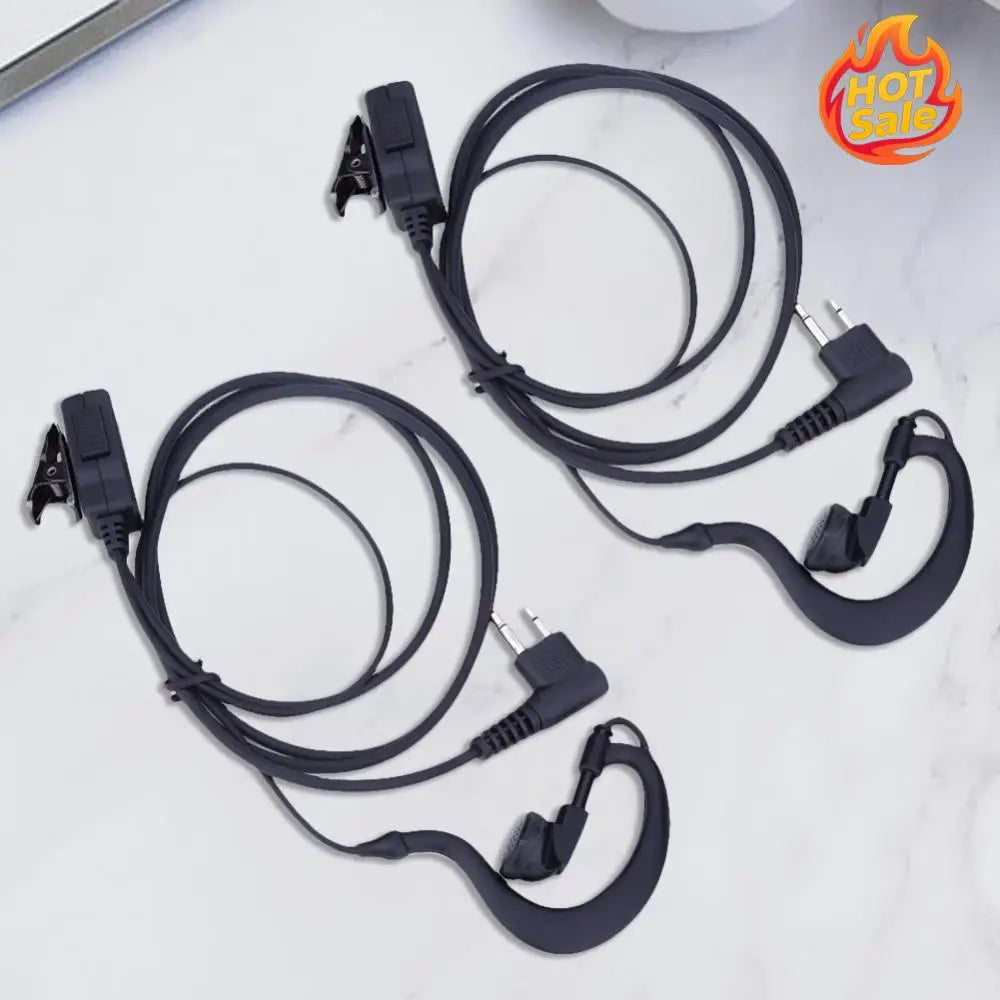 2Pcs Walkie Talkie Earpiece Headset Multifunctional 2-Pin Earphone Earpiece Headphone Privacy Accessories for Motorola CB Radio Zpaxo