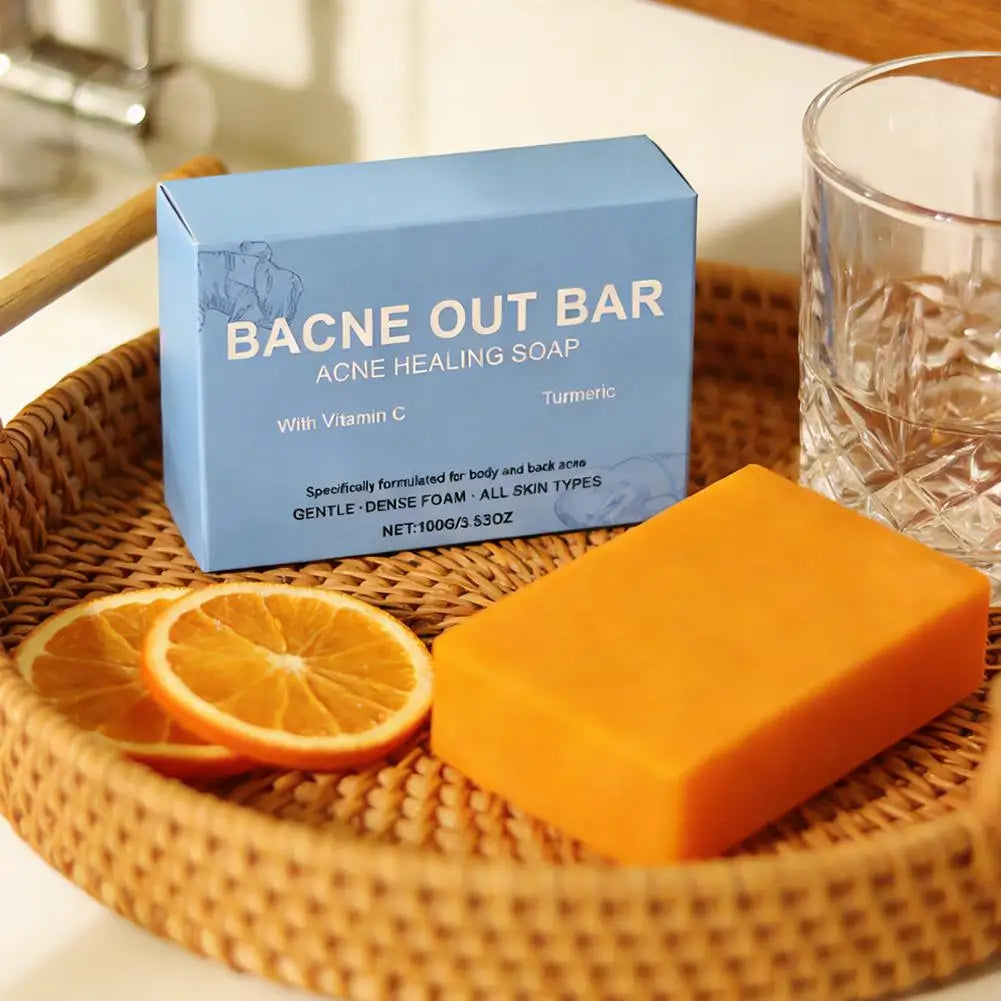 Natural Turmeric Soap Bar for Acne with Vitamin C Alphaarbutin,Acne Treatment Bar Soap Exfoliating Cleanser for Body Face Care Zpaxo