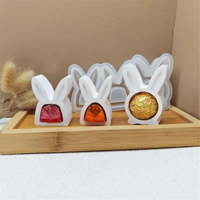 Silicone Molds Hollow Rabbits Plasters Casting Ornament Easters Baking