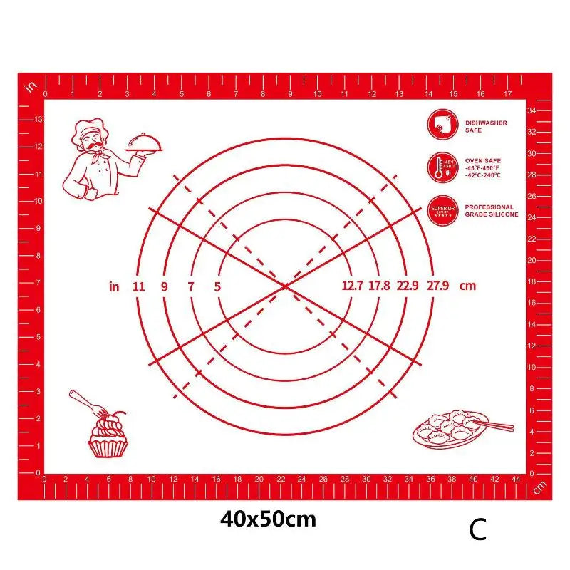Silicone Baking Mat Kneading Pad Dough Pizza Cake Maker Kitchen Zpaxo C