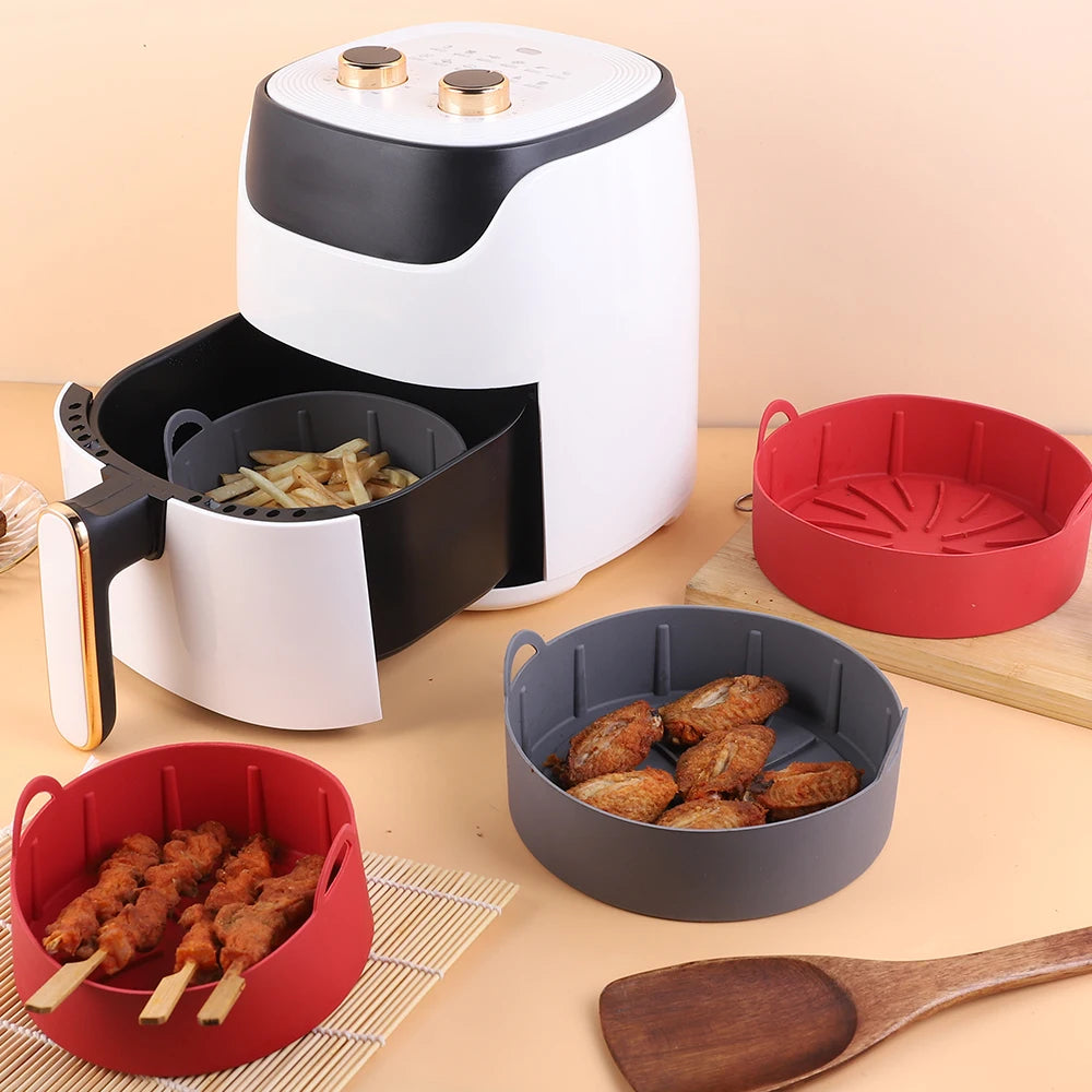 Air Fryer Silicone Pot Airfryer Liners Reusable Silicone Basket Oven Liner Baking Tray Pan Accessories Zpaxo