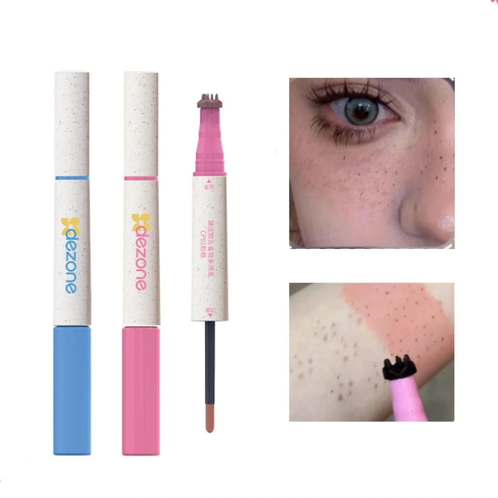 DEZONE Natural Looking Freckle Pen Freckle Blush Pencil Long Lasting Waterproof Freckles Stamp 2 In 1 Blush Makeup Cosmetics Zpaxo