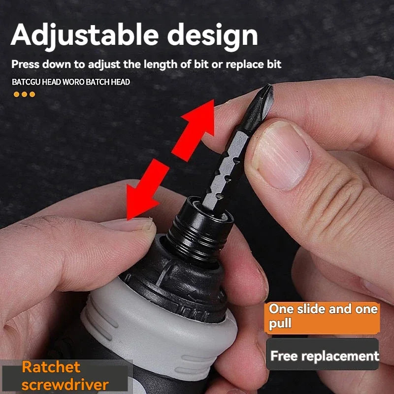 Screwdriver Labor-saving Ratchet Screwdriver Set Slotted Household Tool Multi-function Magnetic Screwdriver Telescopic Labor Zpaxo