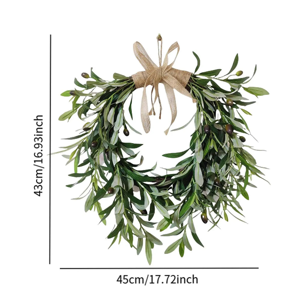 Artificial Olive Wreath – Rustic Farmhouse Greenery Door Decor Artificial Wreath Zpaxo
