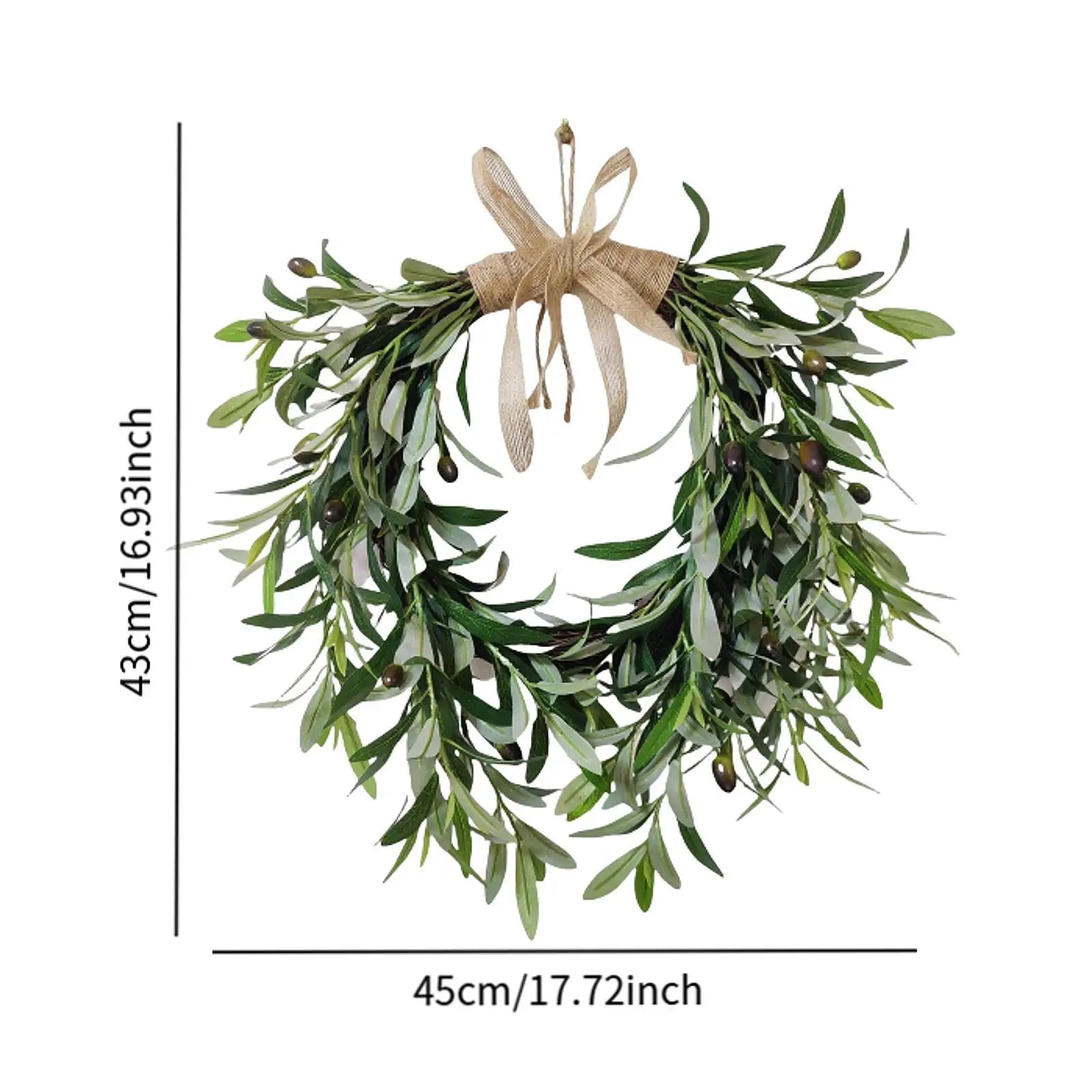 Artificial Olive Wreath – Rustic Farmhouse Greenery Decor Artificial Wreath Zpaxo